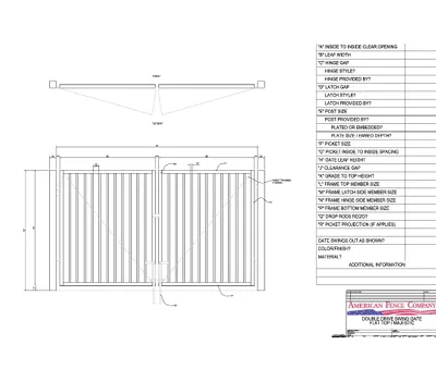 120" x 72" Flat Top Double Drive Gate