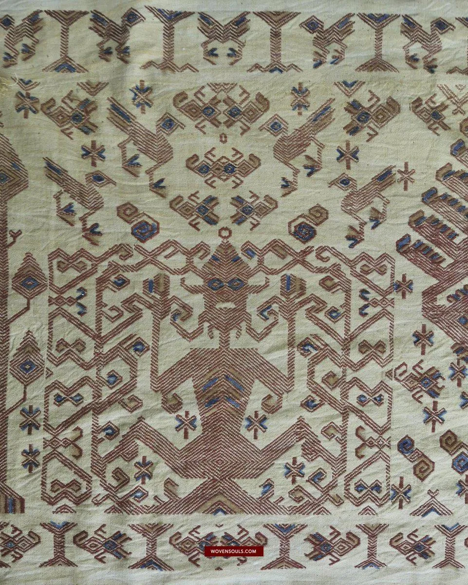 1411  SOLD Superb Old Sumba Ceremonial Weaving Lau Pahikung - Woven   Painted