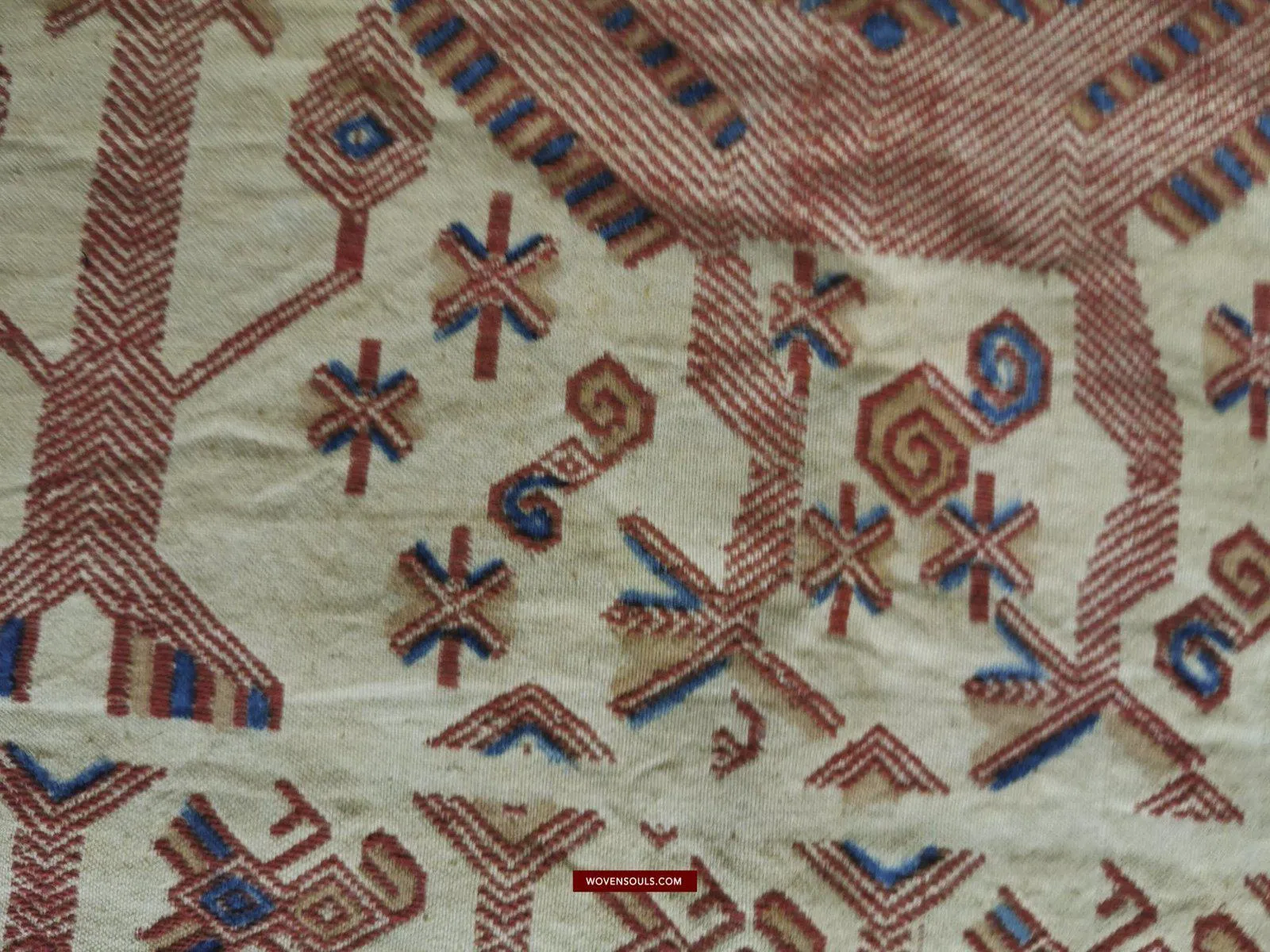 1411  SOLD Superb Old Sumba Ceremonial Weaving Lau Pahikung - Woven   Painted