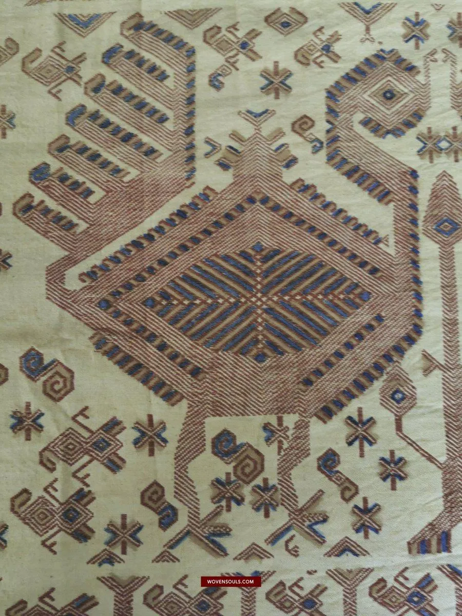 1411  SOLD Superb Old Sumba Ceremonial Weaving Lau Pahikung - Woven   Painted