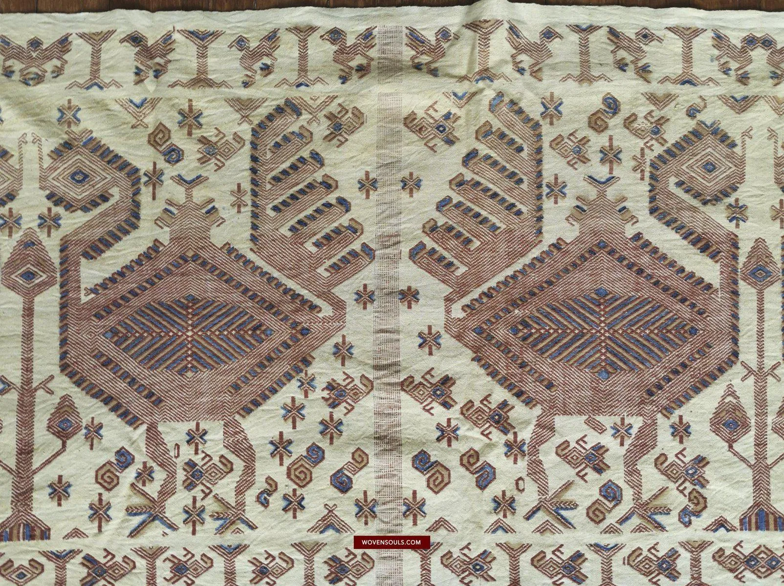 1411  SOLD Superb Old Sumba Ceremonial Weaving Lau Pahikung - Woven   Painted