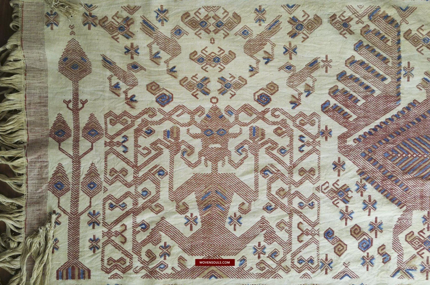 1411  SOLD Superb Old Sumba Ceremonial Weaving Lau Pahikung - Woven   Painted