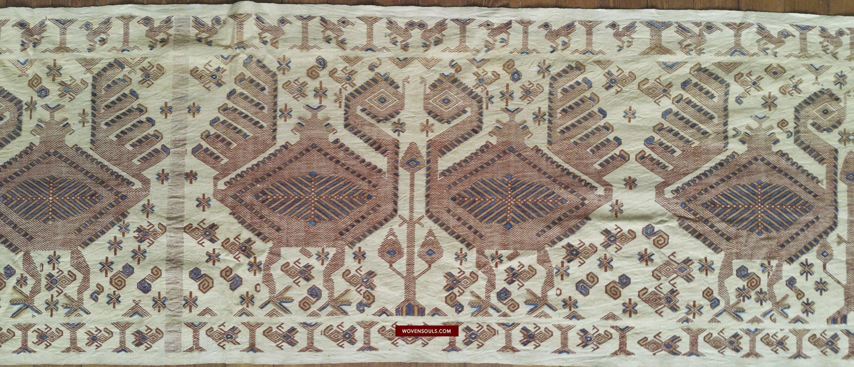 1411  SOLD Superb Old Sumba Ceremonial Weaving Lau Pahikung - Woven   Painted