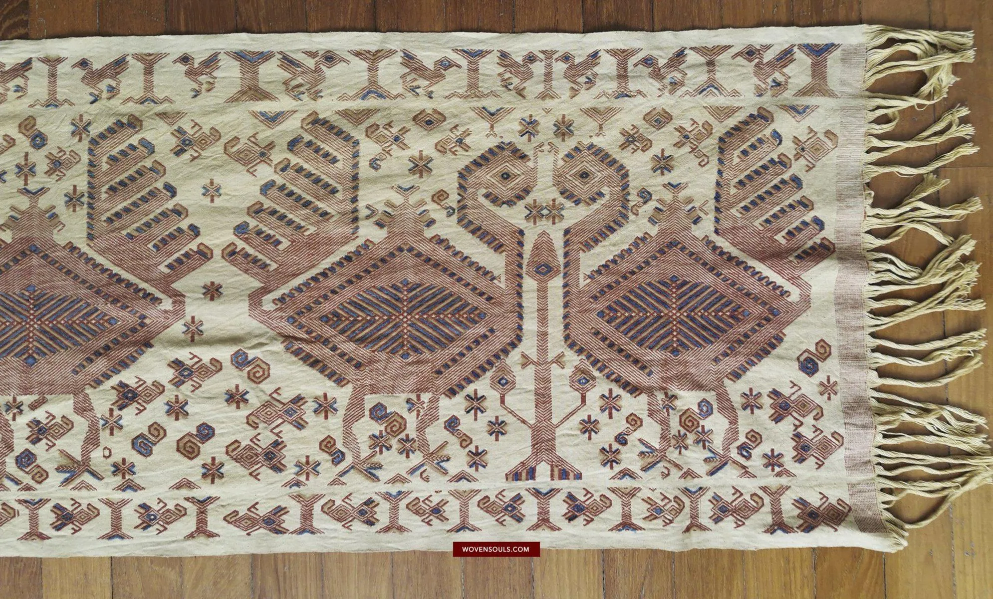 1411  SOLD Superb Old Sumba Ceremonial Weaving Lau Pahikung - Woven   Painted