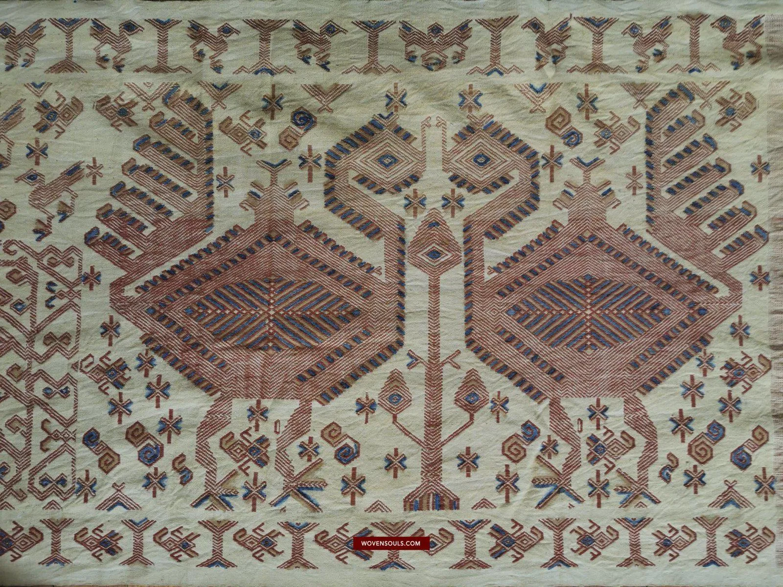 1411  SOLD Superb Old Sumba Ceremonial Weaving Lau Pahikung - Woven   Painted