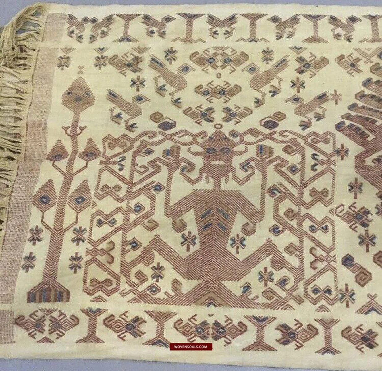 1411  SOLD Superb Old Sumba Ceremonial Weaving Lau Pahikung - Woven   Painted
