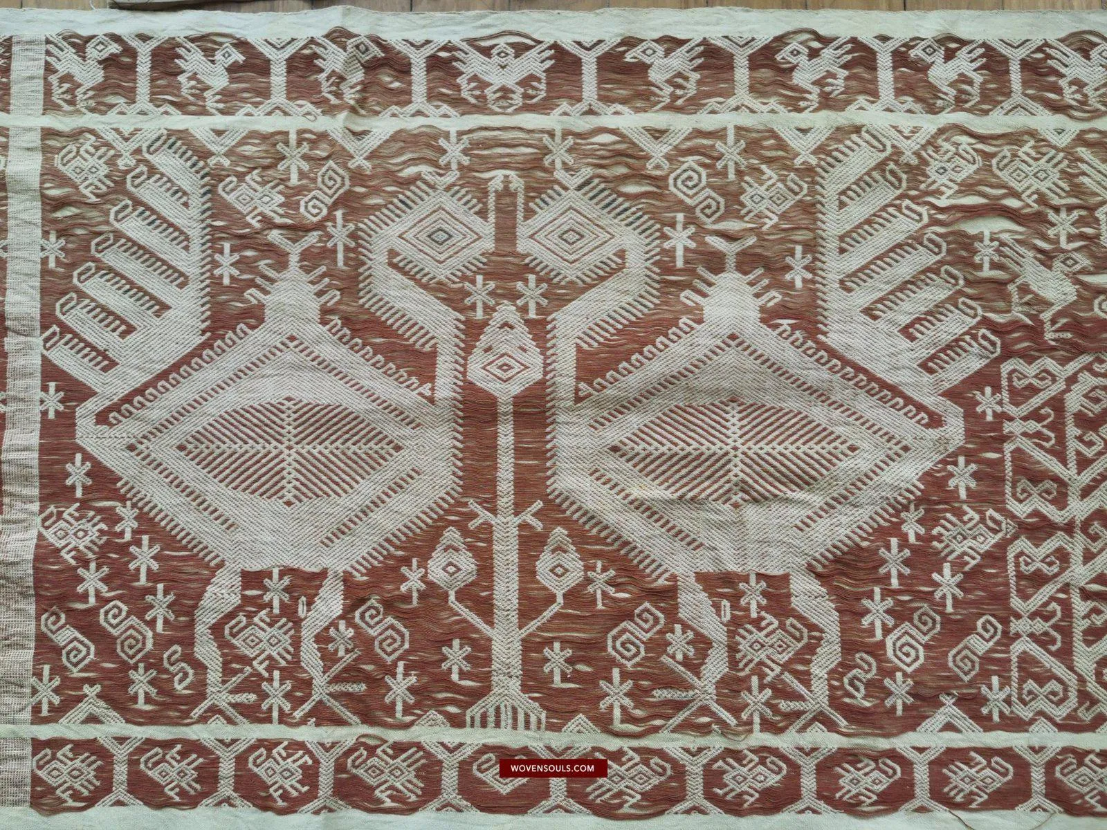 1411  SOLD Superb Old Sumba Ceremonial Weaving Lau Pahikung - Woven   Painted