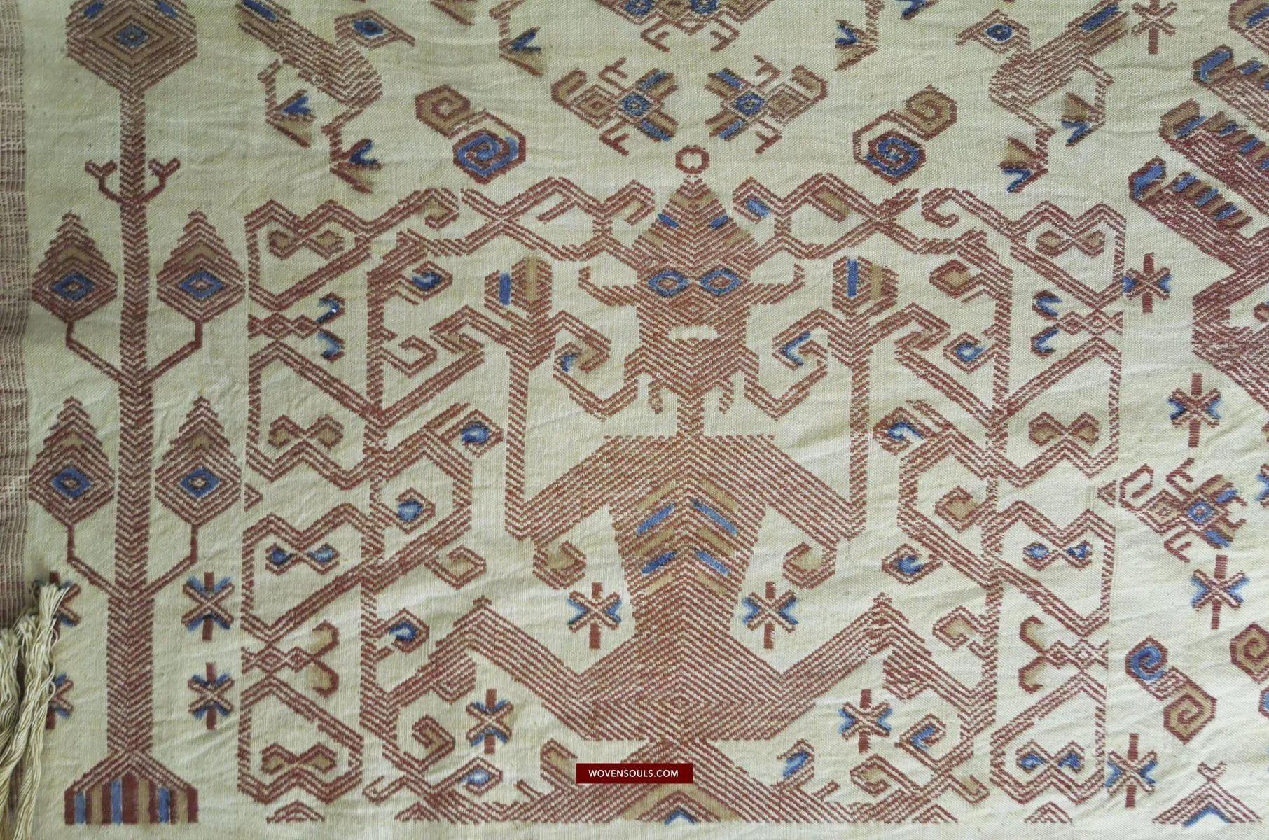 1411  SOLD Superb Old Sumba Ceremonial Weaving Lau Pahikung - Woven   Painted