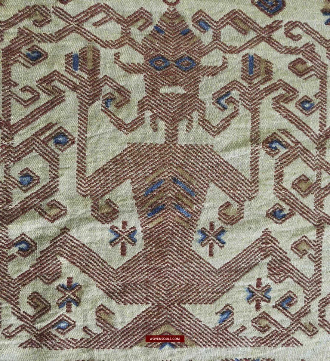 1411  SOLD Superb Old Sumba Ceremonial Weaving Lau Pahikung - Woven   Painted