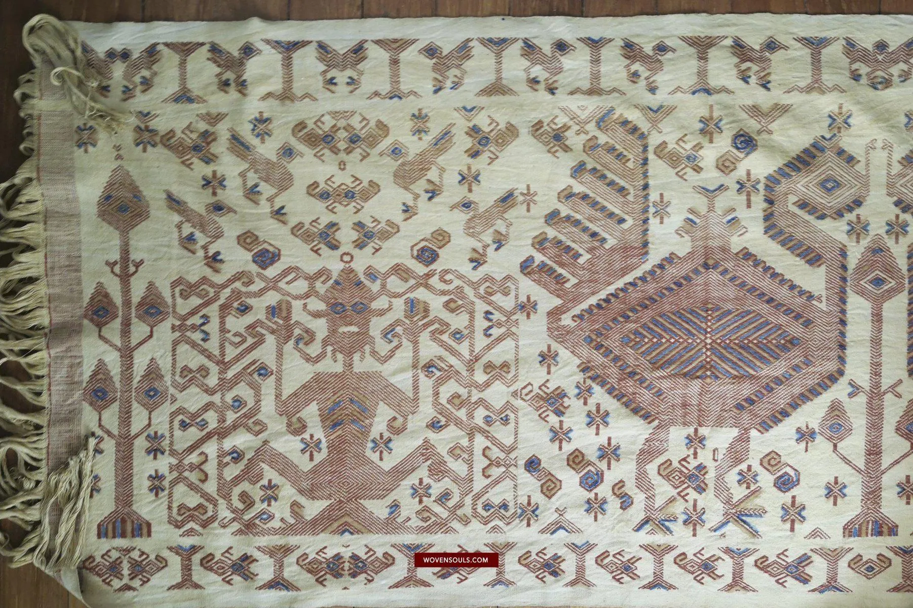 1411  SOLD Superb Old Sumba Ceremonial Weaving Lau Pahikung - Woven   Painted