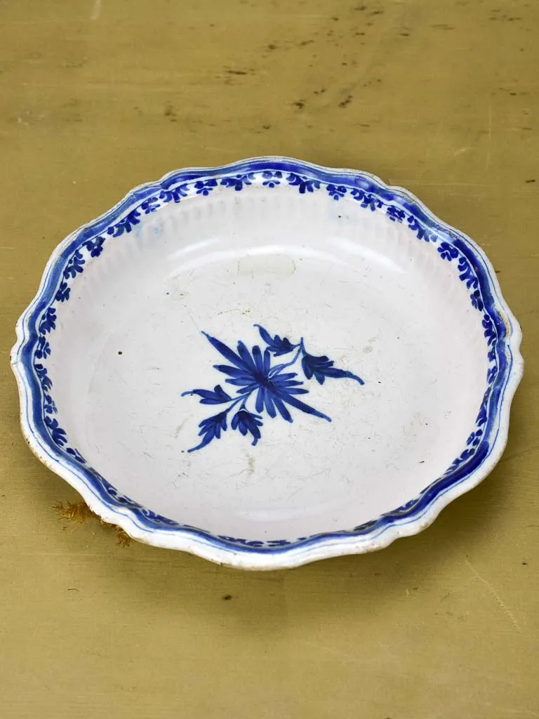 18th Century Moustiers presentation bowl - blue and white