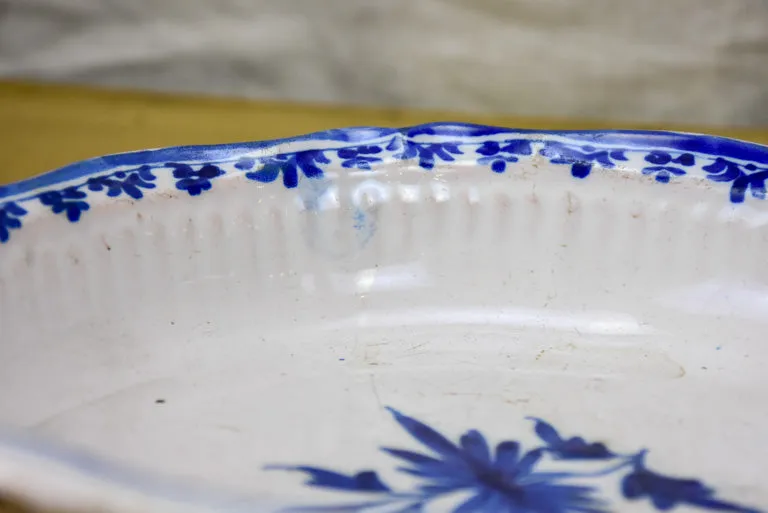 18th Century Moustiers presentation bowl - blue and white