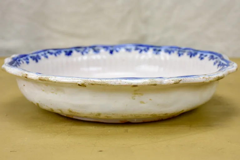 18th Century Moustiers presentation bowl - blue and white