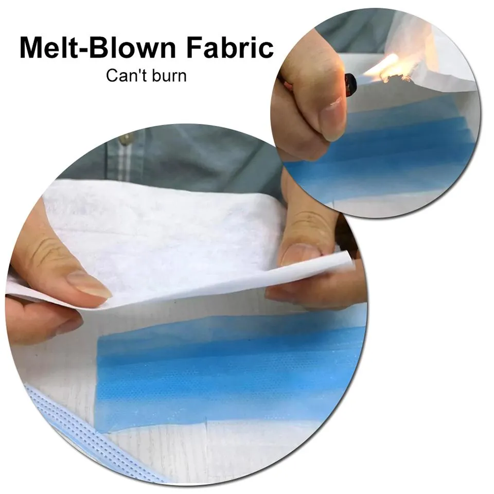 20 Pcs/bag High Quality 3 Layers Disposable Face Masks Anti-Dust Meltblown Cloth Masks Protection Face Mask Protective Dust Filter Safety Mask