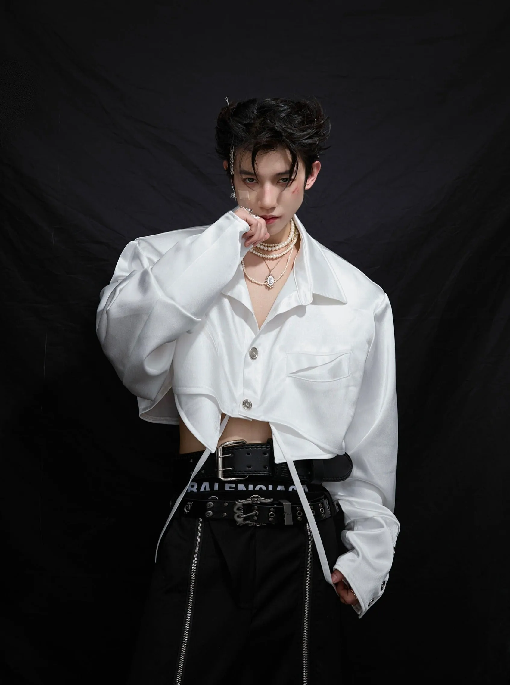【24s July.】Short Ribbon Elegant Shirt