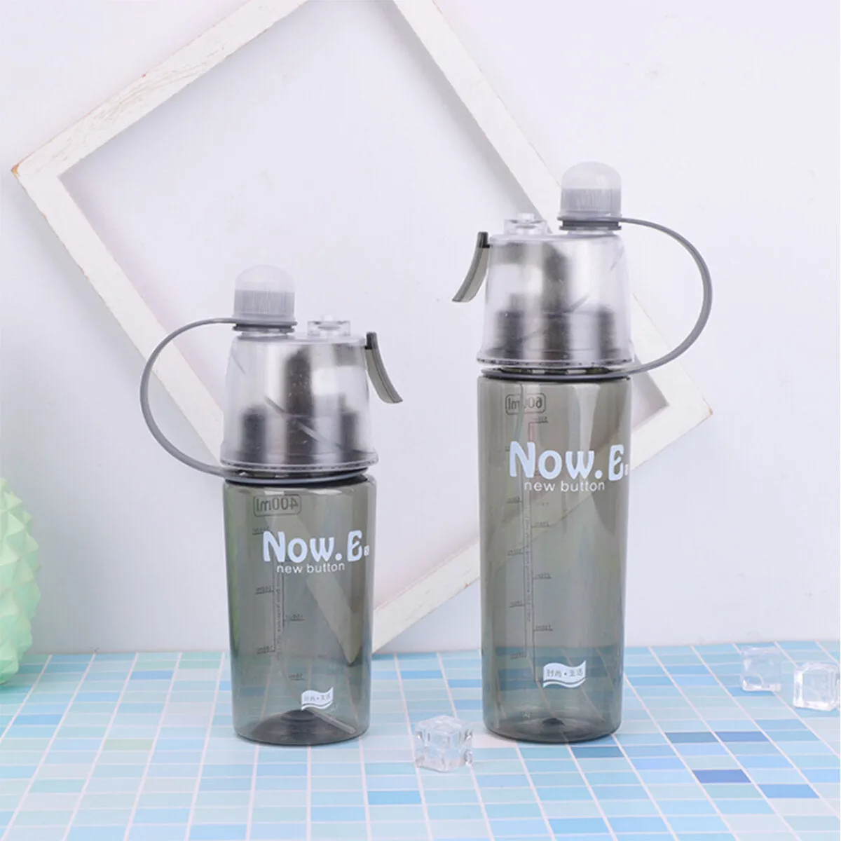 400/600ML Outdoor Sports Spray Water Bottle w/ Straw Bike Cycling Gym Fitness Runing Drinking Cup