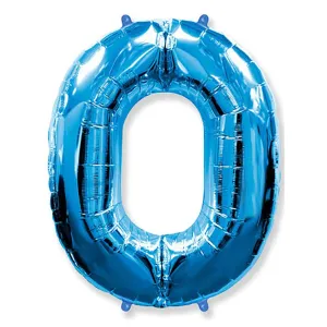 42 inch Number 0 - Blue Balloon