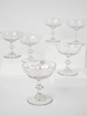 5 antique crystal Champagne coups
