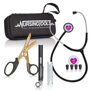 5 in 1 Nurse Kit - Stethoscope Medical Kit, Scissors, Pupil/LED Pen Light, Calipers, Stethoscope – Perfect for Medical Professionals: Nurses, Physicians, Vets Techs, Paramedics, EMTs.