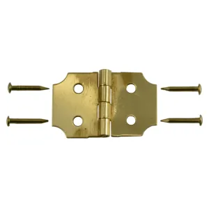 5/8" x 1" Solid Brass Ornamental Hinges (4 pcs.)