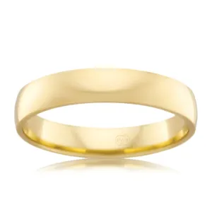 9ct Yellow Gold 4mm Crescent Ring. Size Z