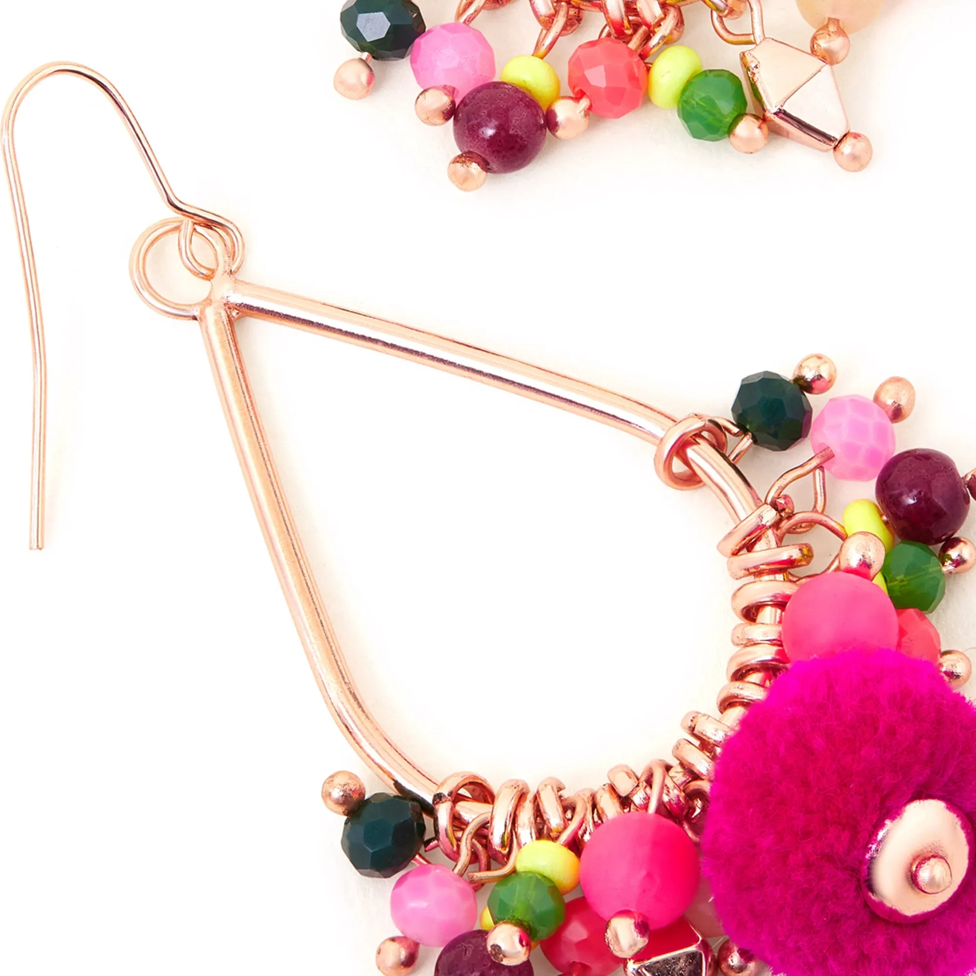 Accessorize London Women's Multi Teardrop Pom-Pom Earrings