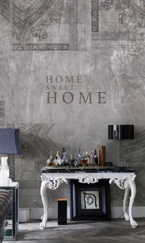 ADark Grey Arched Concrete Mural Wallpaper M9234