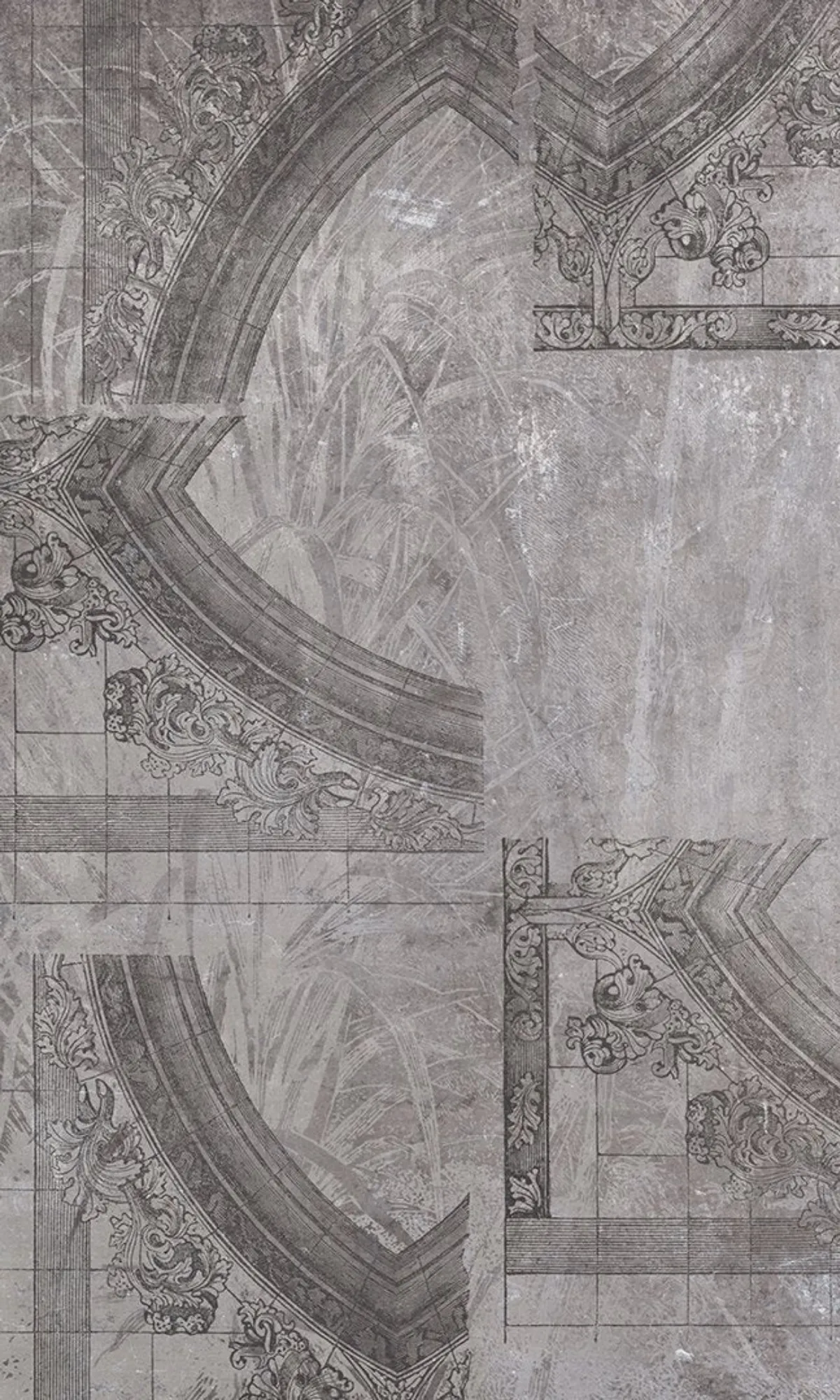 ADark Grey Arched Concrete Mural Wallpaper M9234