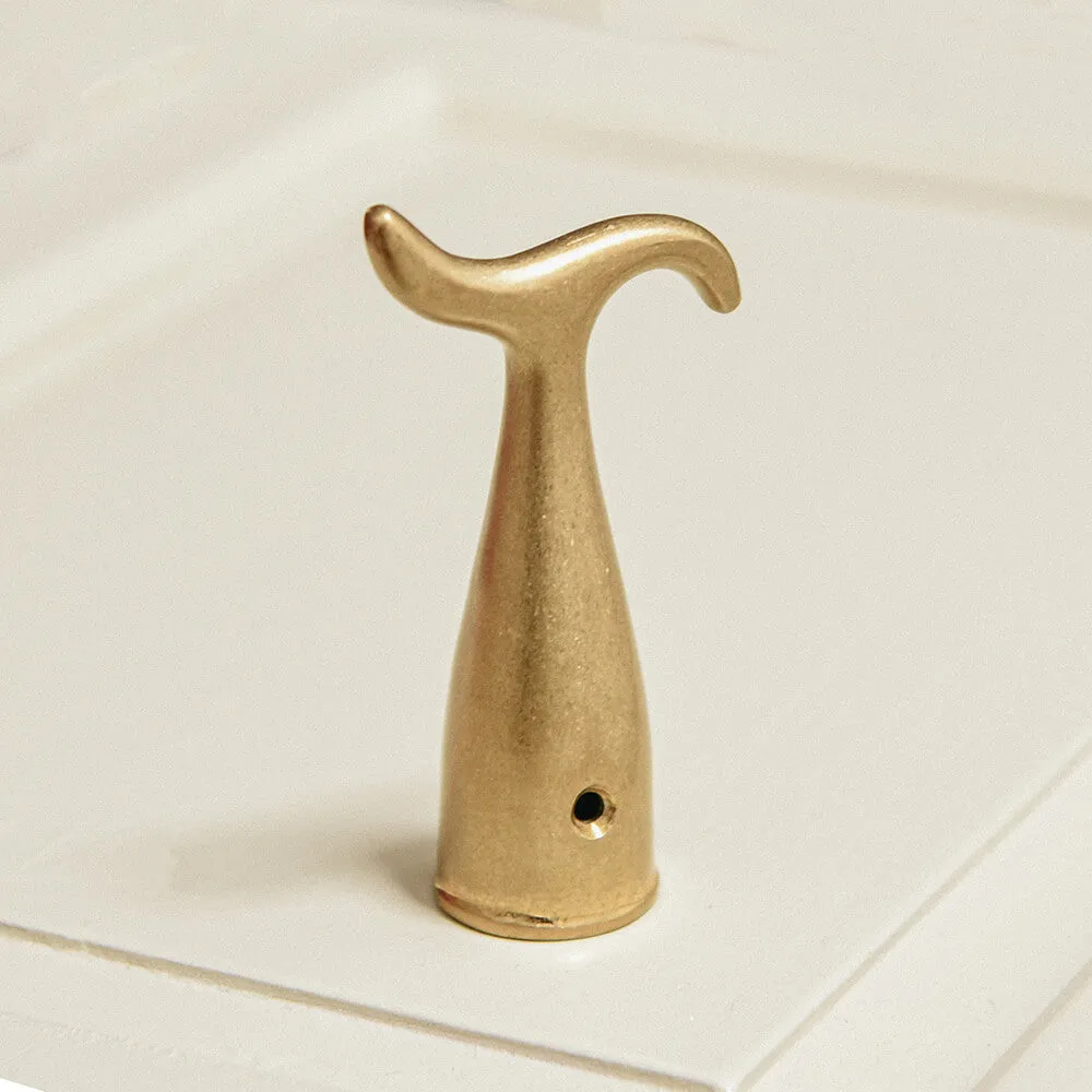 Aged Brass Pole Hook