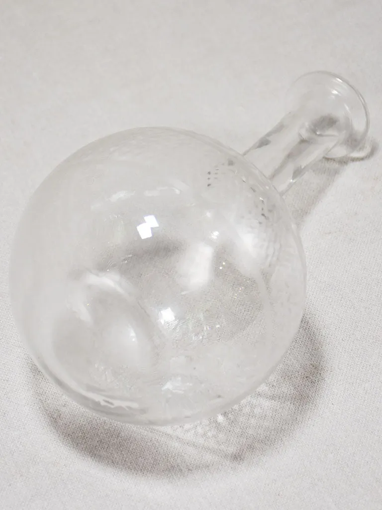 Antique French carafe with stopper and pretty engravings
