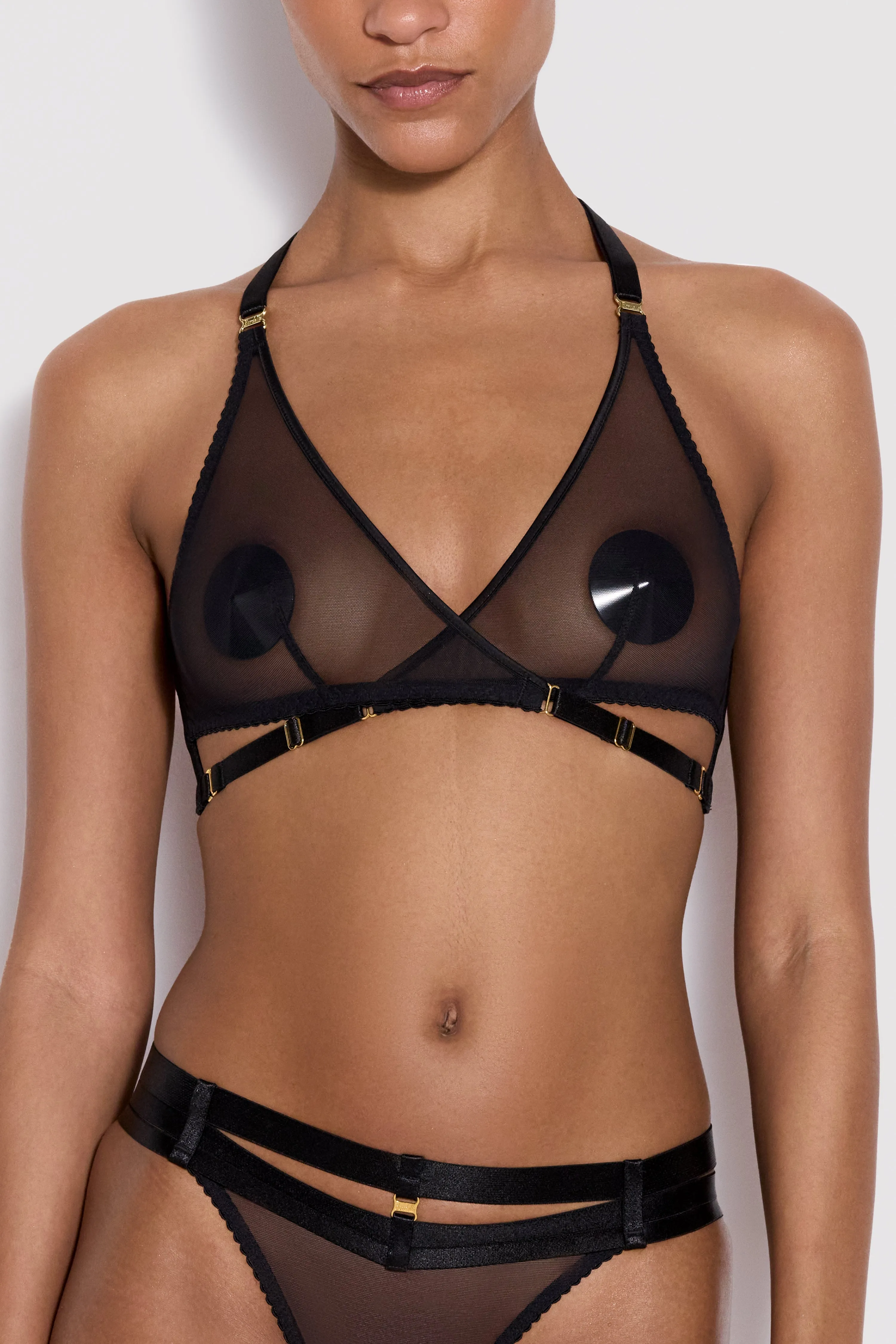 Art Deco Mesh Wrap Bra