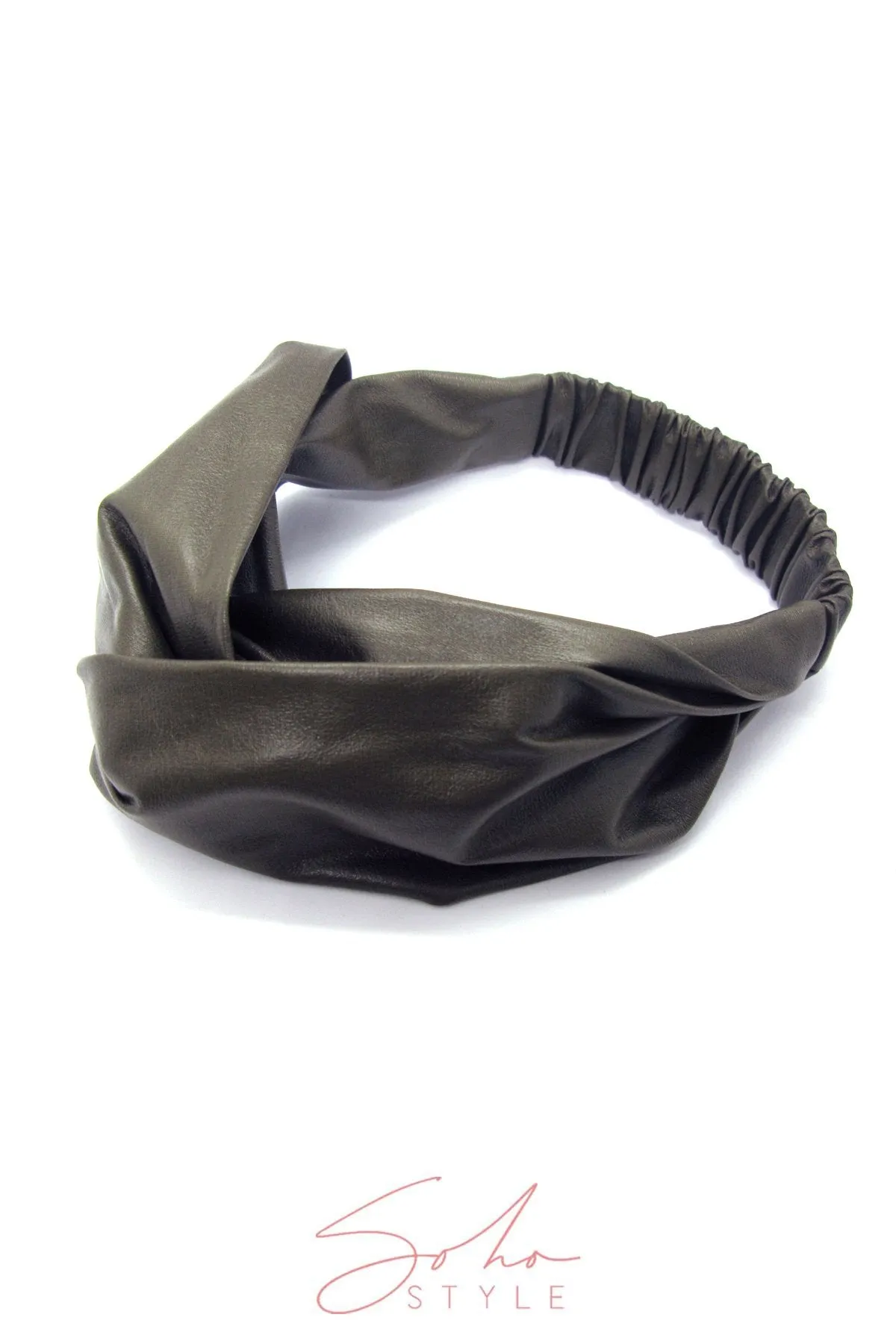 ARTIFICIAL LEATHER TWISTED HEADBAND