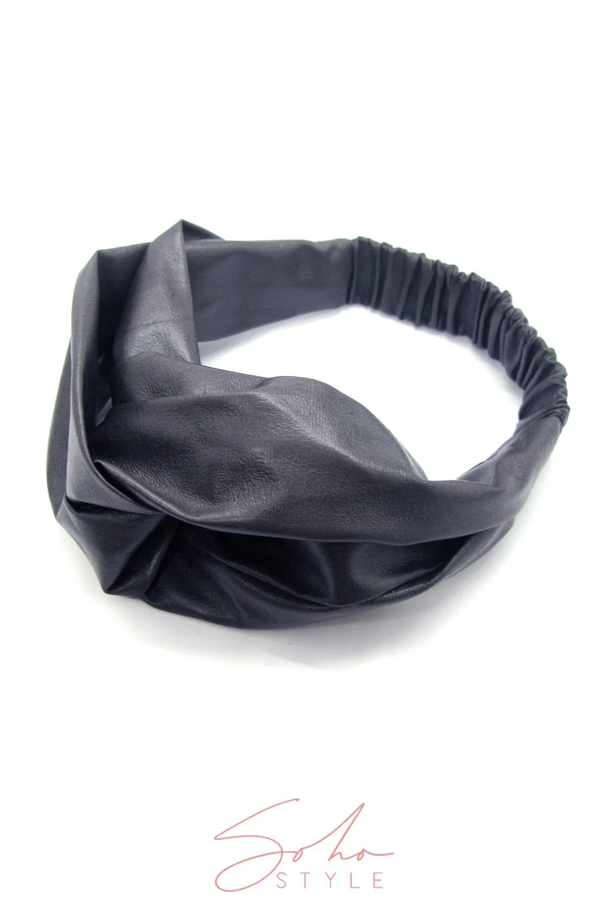 ARTIFICIAL LEATHER TWISTED HEADBAND