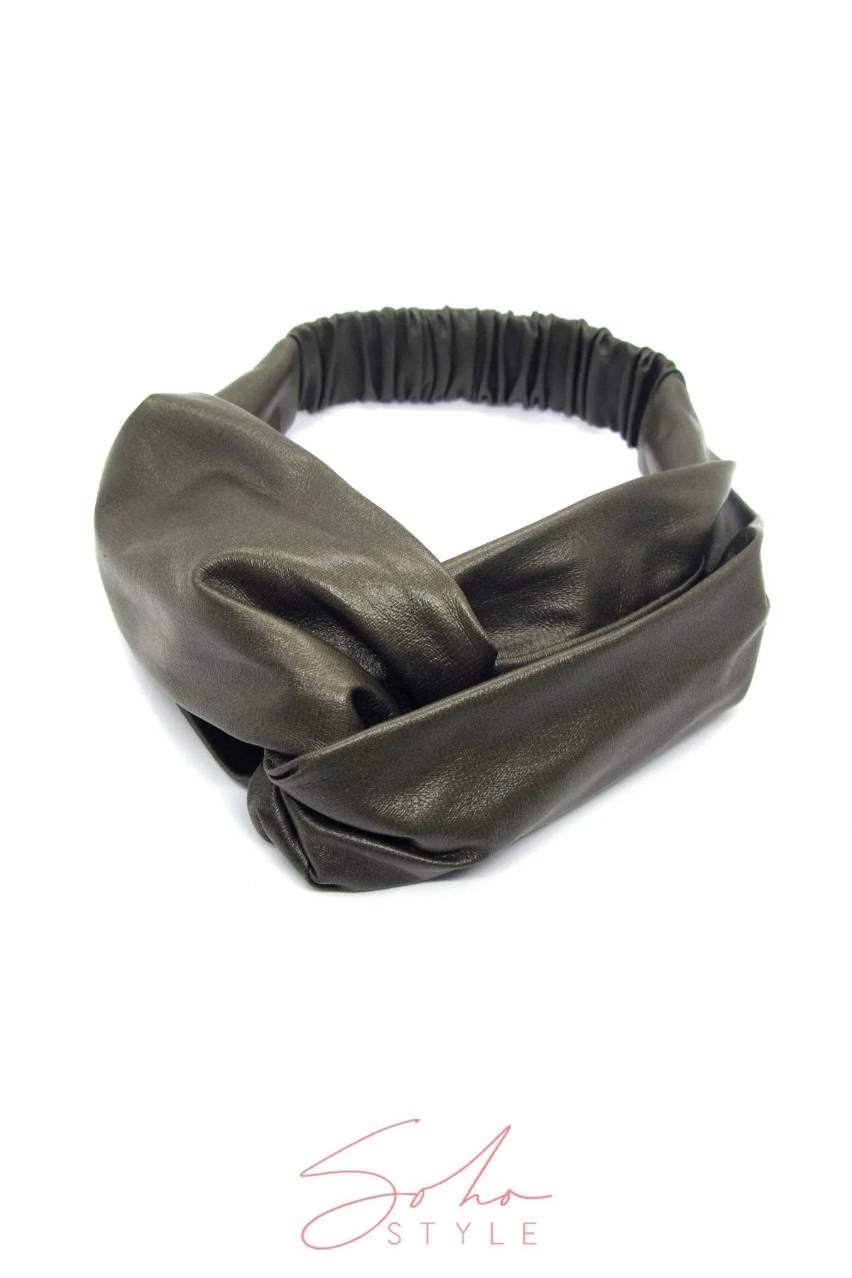 ARTIFICIAL LEATHER TWISTED HEADBAND