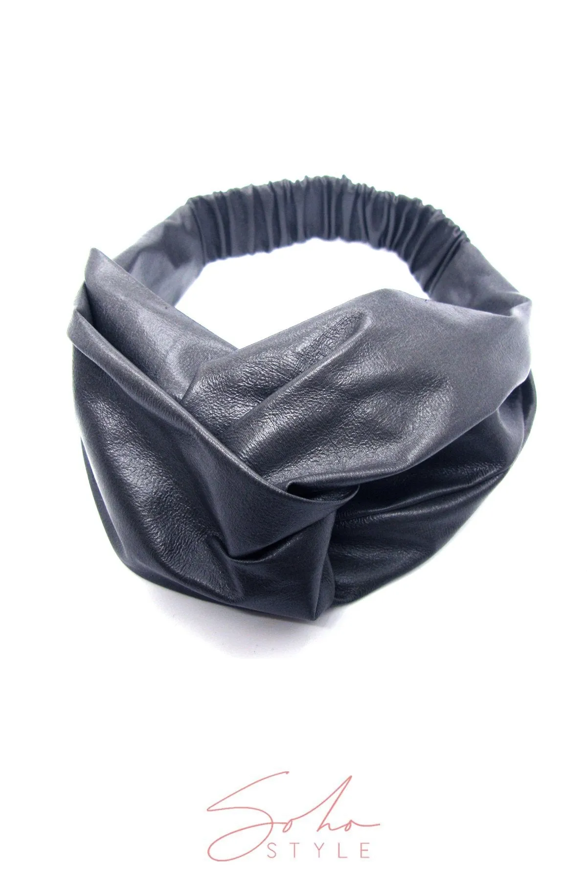 ARTIFICIAL LEATHER TWISTED HEADBAND