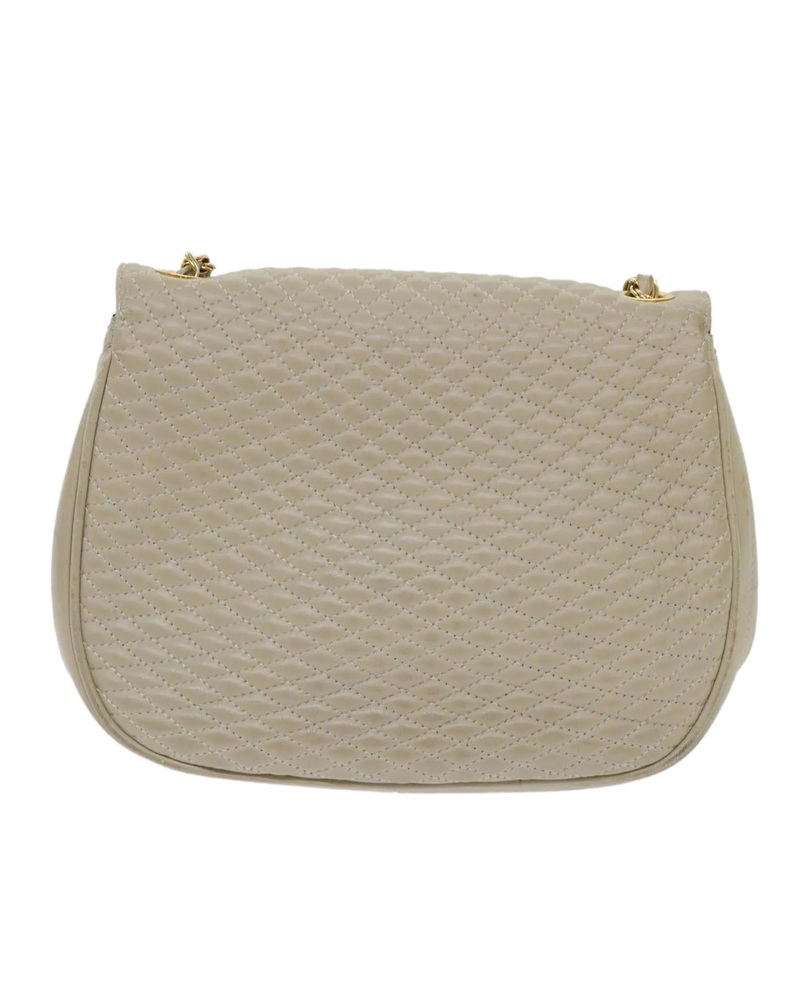 BALLY Beige Quilted Leather Shoulder Bag