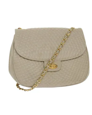 BALLY Beige Quilted Leather Shoulder Bag