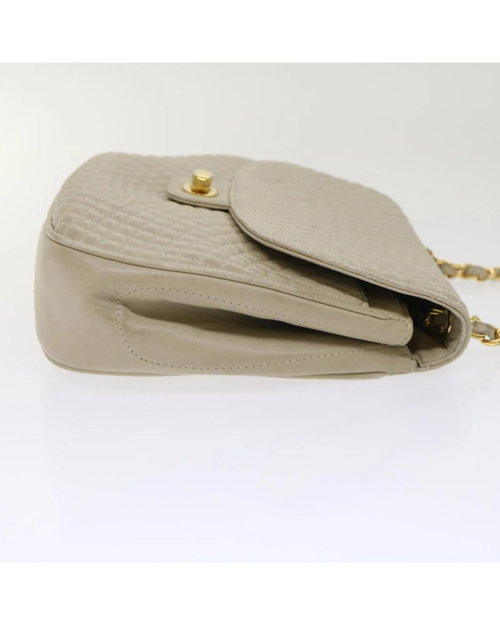 BALLY Beige Quilted Leather Shoulder Bag