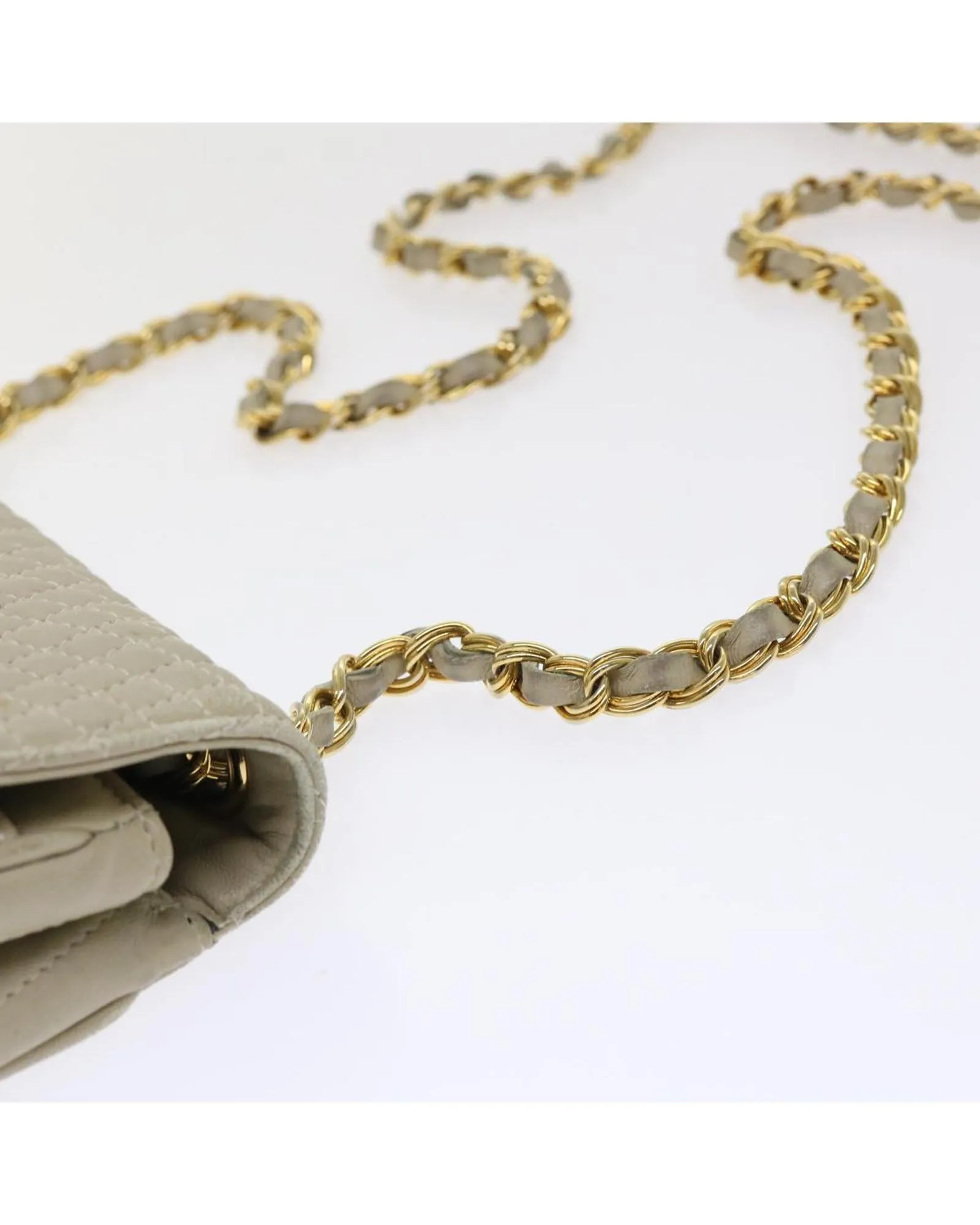 BALLY Beige Quilted Leather Shoulder Bag