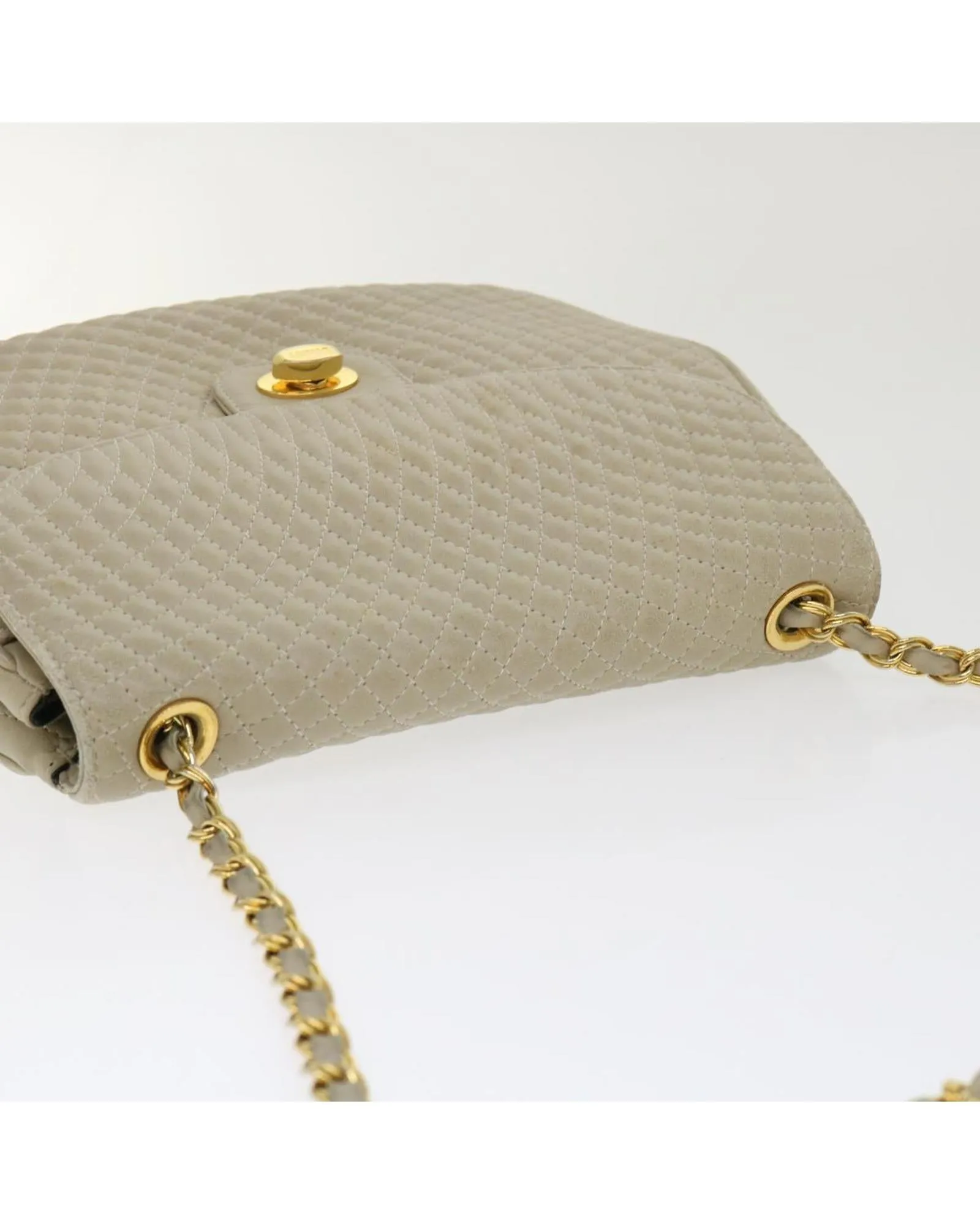 BALLY Beige Quilted Leather Shoulder Bag