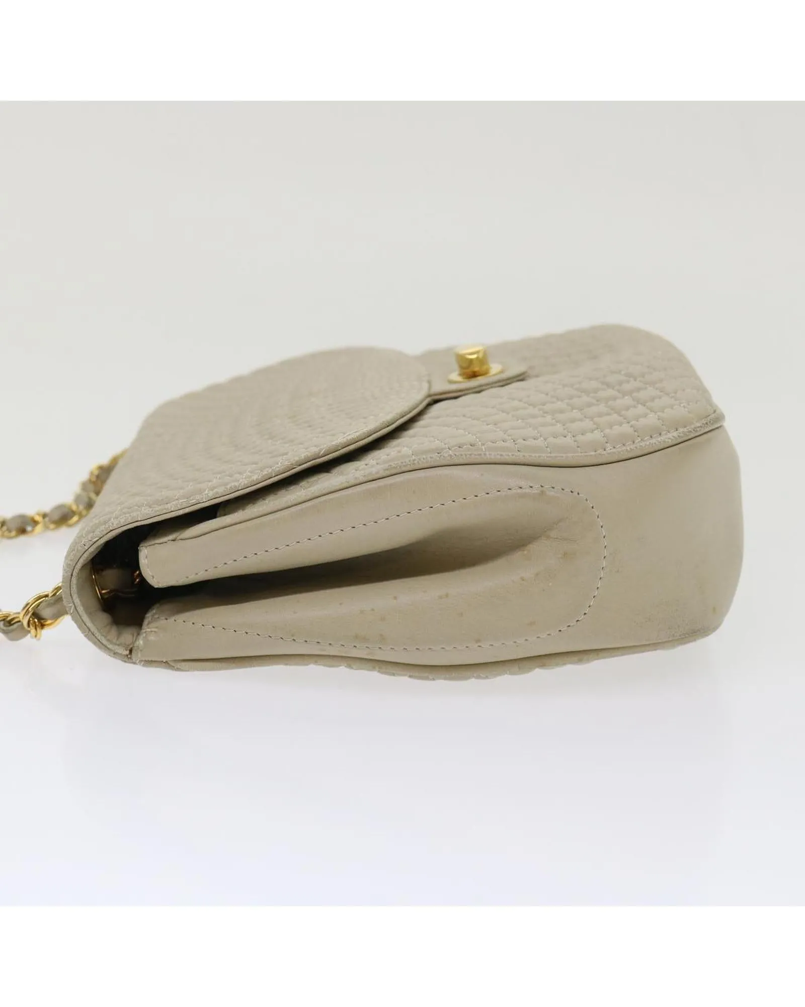 BALLY Beige Quilted Leather Shoulder Bag