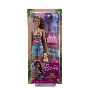 Barbie Doll With Puppy - Workout Outfit, Roller Skate, and Tennis