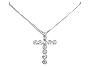 Bezel Set Round Diamond Cross 0.87cts