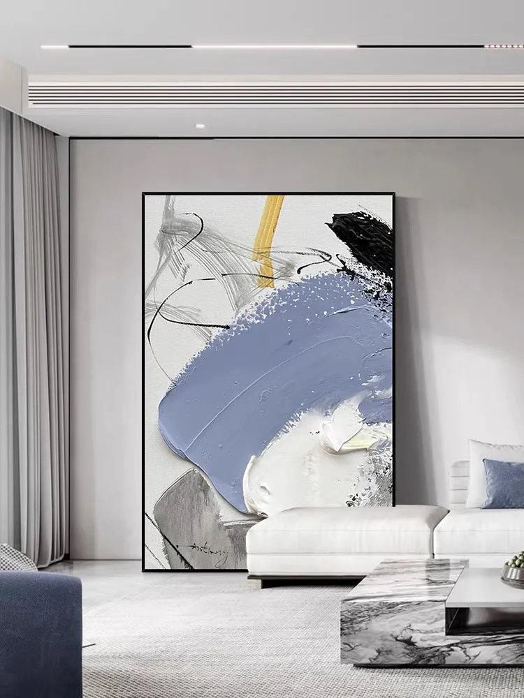 Black and Blue Textured Oil Painting