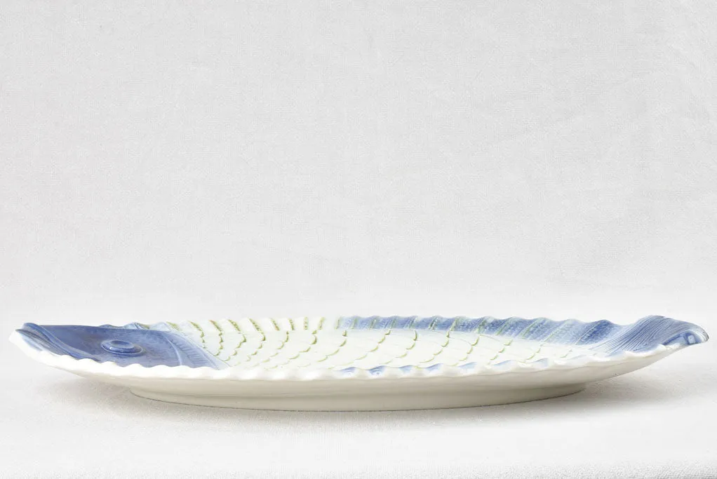 Blue & white fish service 1950s - Sarreguemines