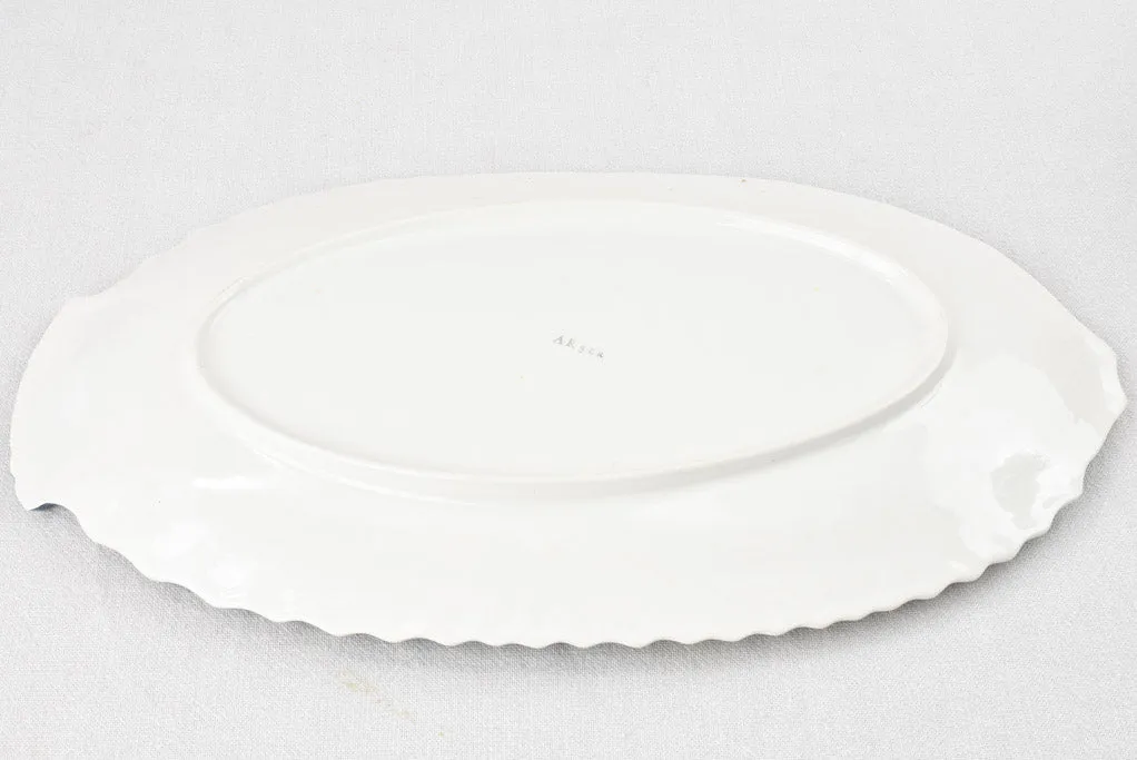 Blue & white fish service 1950s - Sarreguemines