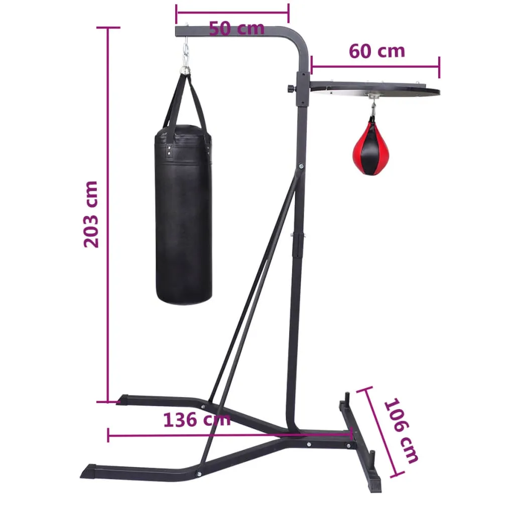Box Stand 2-Way - Steel Frame, Punching Bag, Speedball, and Platform Included