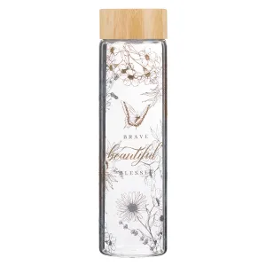 Brave Beautiful Blessed Glass Water Bottle
