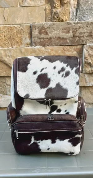 Brown and White Backpack Large Multipurpose Bag Unisex