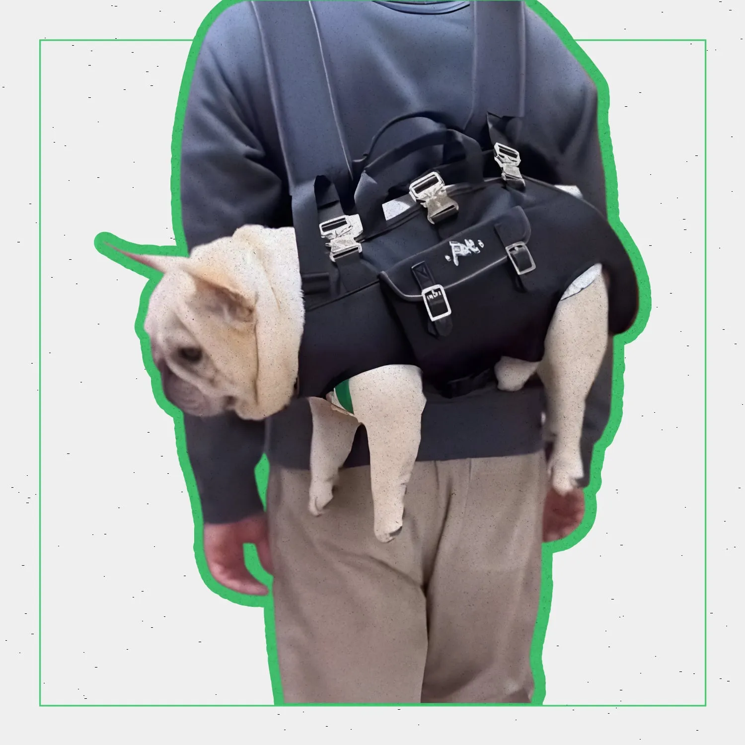 CarryPaw Frenchie Side Carry Backpack – Portable Lightweight and Secure Pet Carrier Bag
